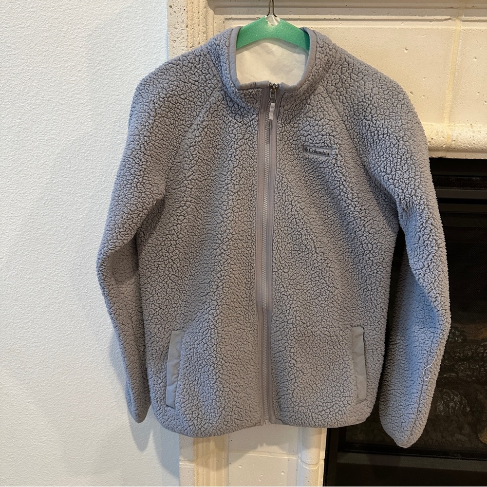Columbia Kids Long Sleeve Sherpa Pullover Sweater Gray Size XL